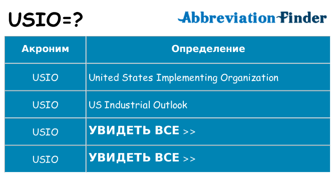 Что означает аббревиатура usio