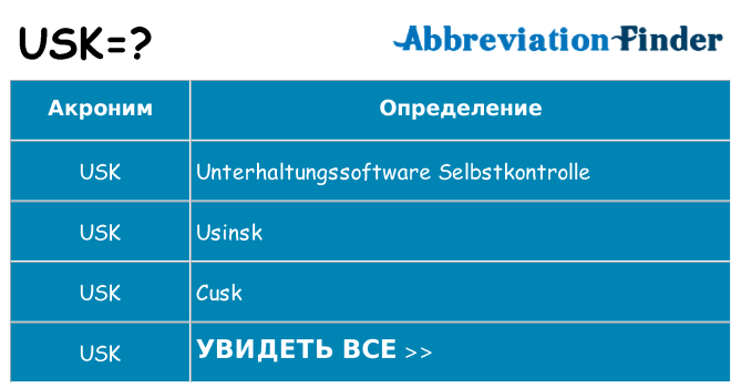 Что означает аббревиатура usk