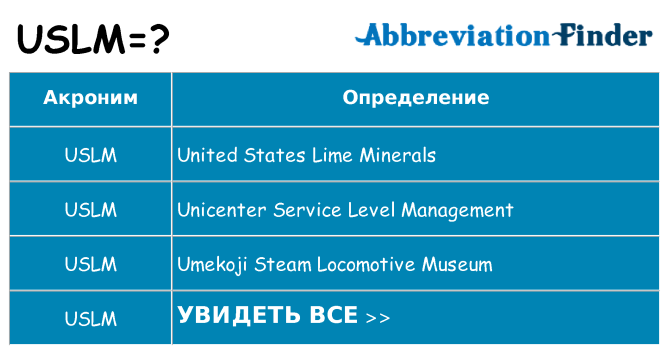 Что означает аббревиатура uslm