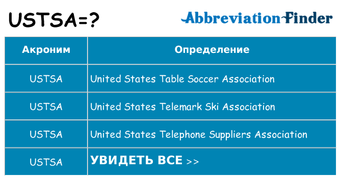 Что означает аббревиатура ustsa