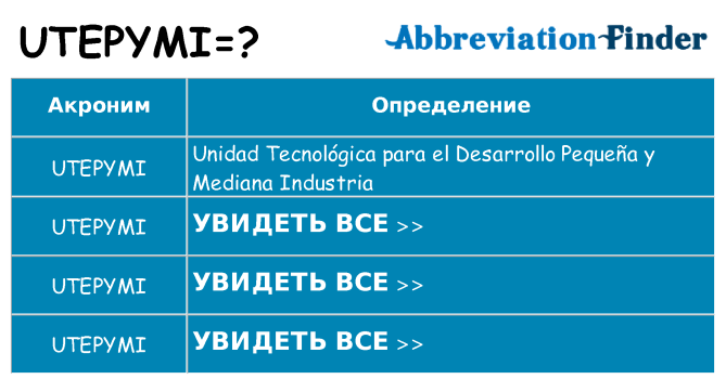 Что означает аббревиатура utepymi