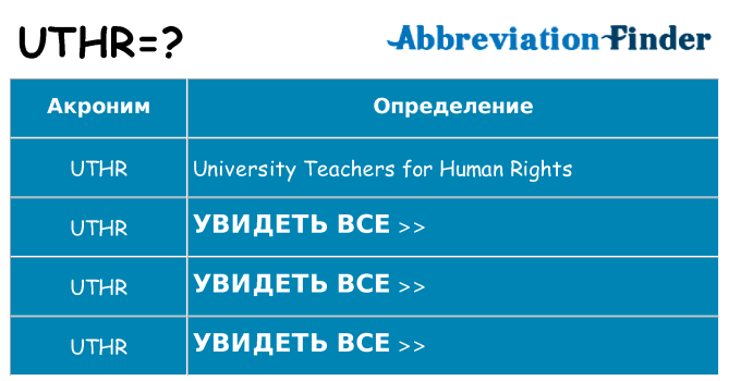 Что означает аббревиатура uthr