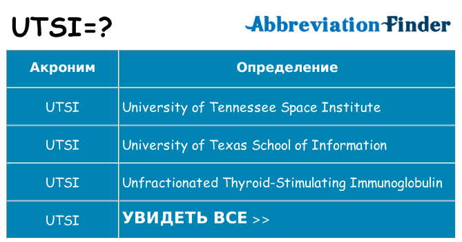 Что означает аббревиатура utsi