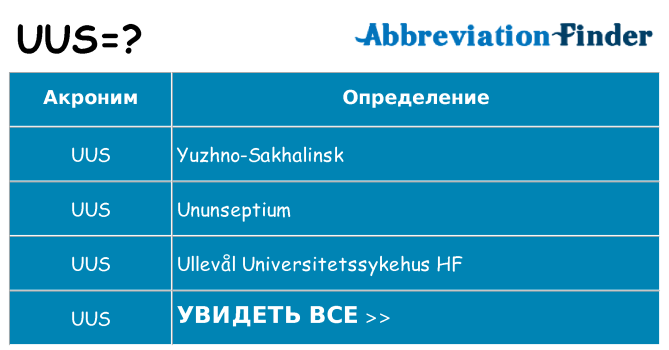 Что означает аббревиатура uus