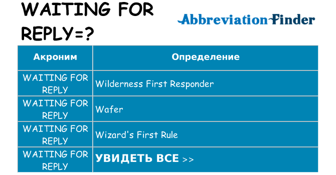 Что означает аббревиатура waiting-for-reply