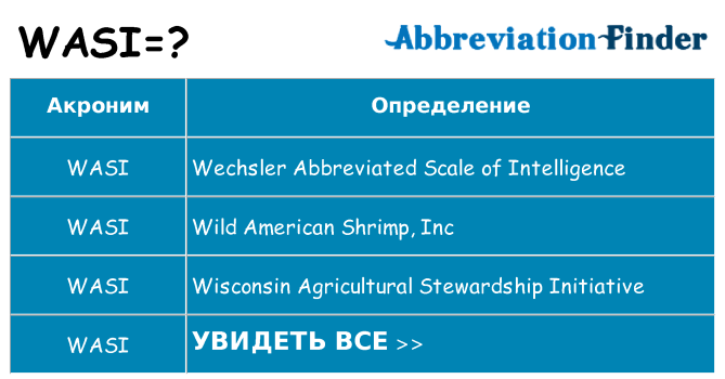 Что означает аббревиатура wasi