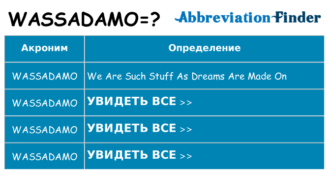 Что означает аббревиатура wassadamo