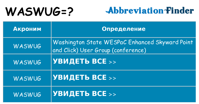 Что означает аббревиатура waswug
