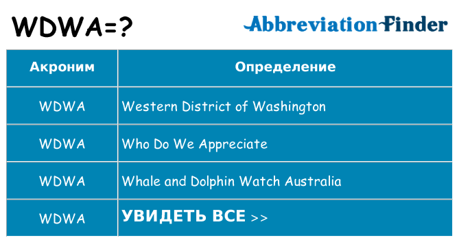 Что означает аббревиатура wdwa