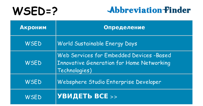 Что означает аббревиатура wsed