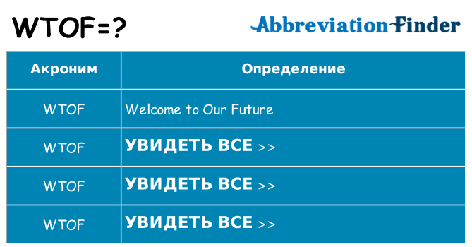 Что означает аббревиатура wtof