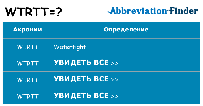 Что означает аббревиатура wtrtt