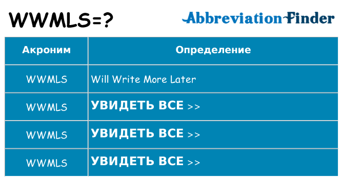 Что означает аббревиатура wwmls