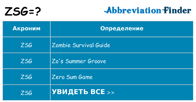 Что означает аббревиатура zsg