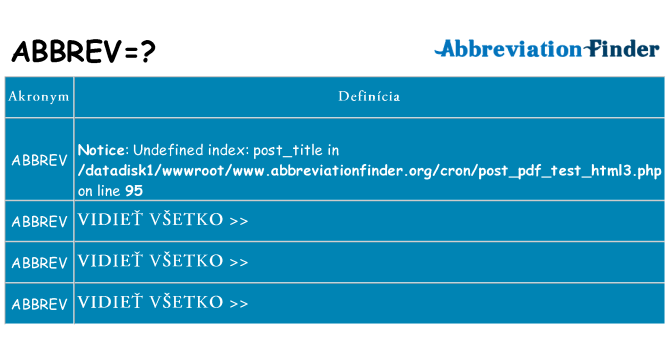 Čo stojí za abbrev