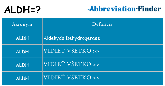 Čo stojí za aldh