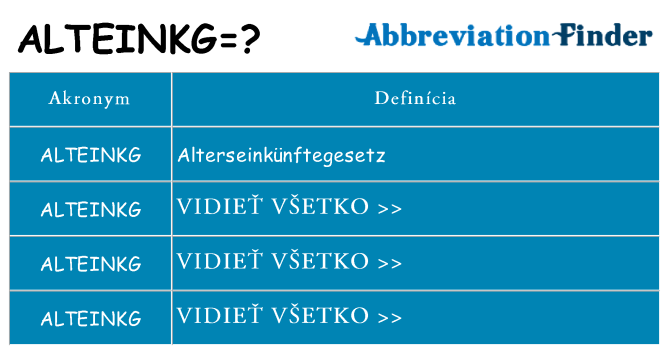 Čo stojí za alteinkg