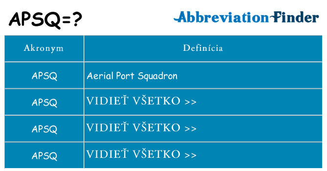 Čo stojí za apsq