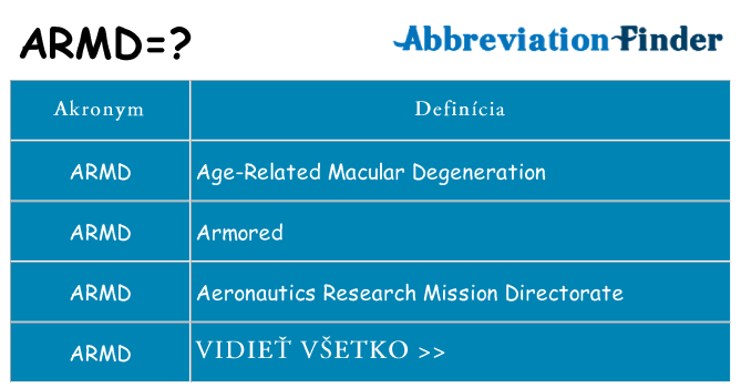 Čo stojí za armd