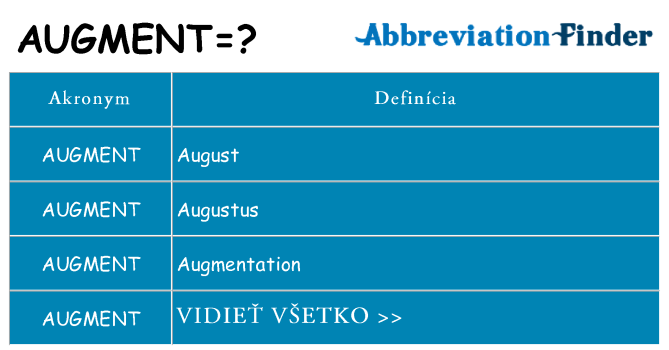 Čo stojí za augment