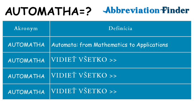 Čo stojí za automatha