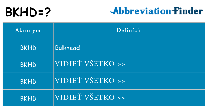Čo stojí za bkhd