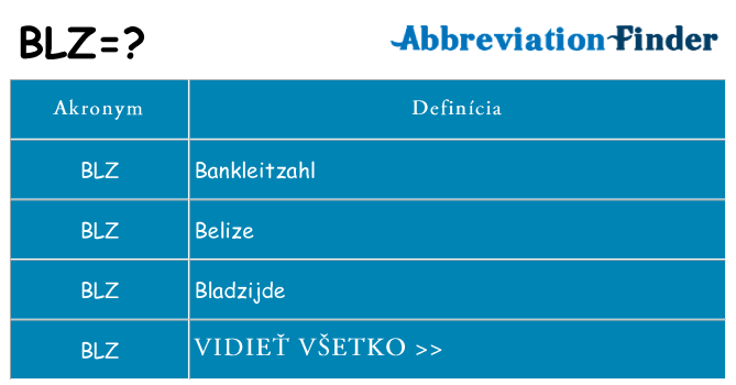 Čo stojí za blz