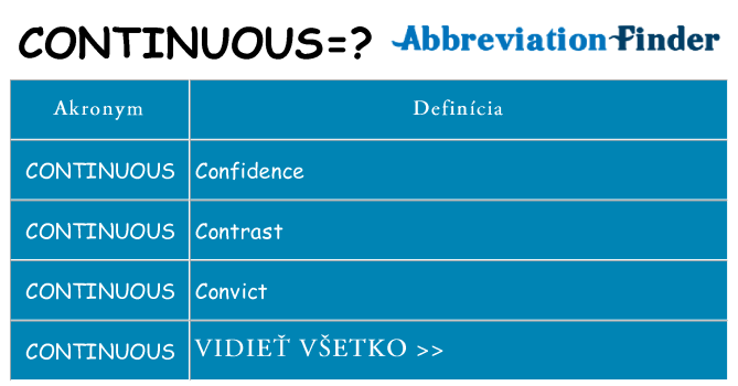 Čo stojí za continuous