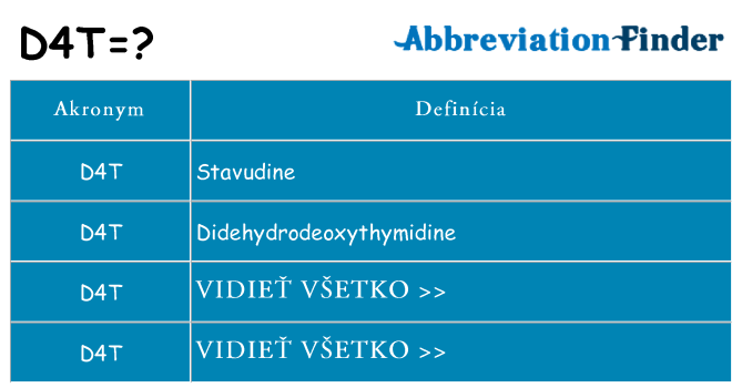 Čo stojí za d4t