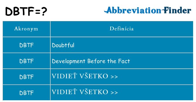 Čo stojí za dbtf