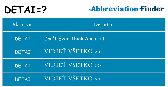 Čo stojí za detai