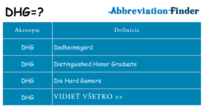 Čo stojí za dhg