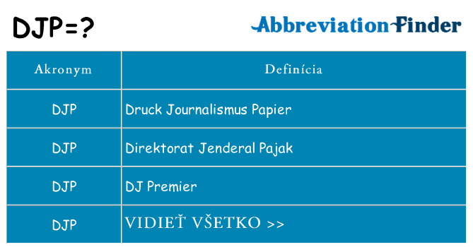 Čo stojí za djp