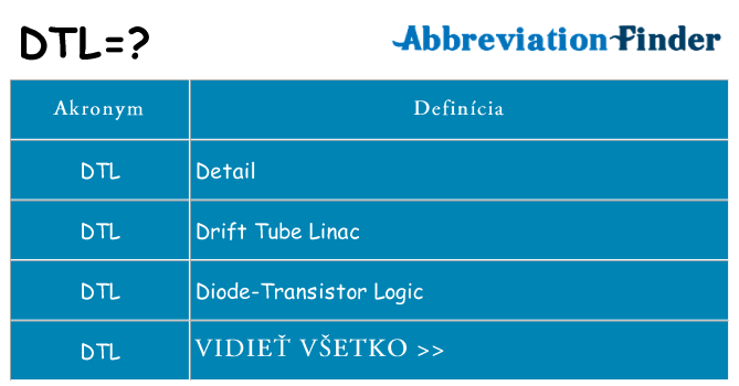 Čo stojí za dtl