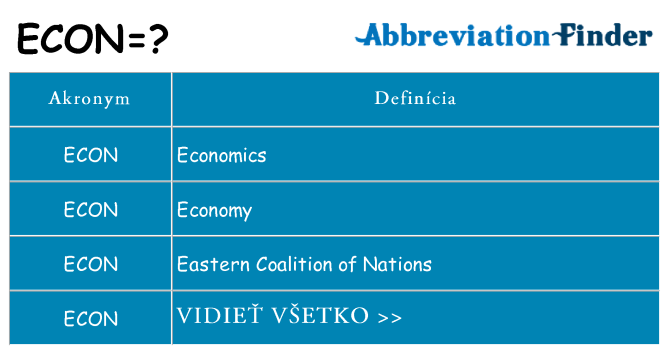 Čo stojí za econ