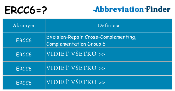 Čo stojí za ercc6