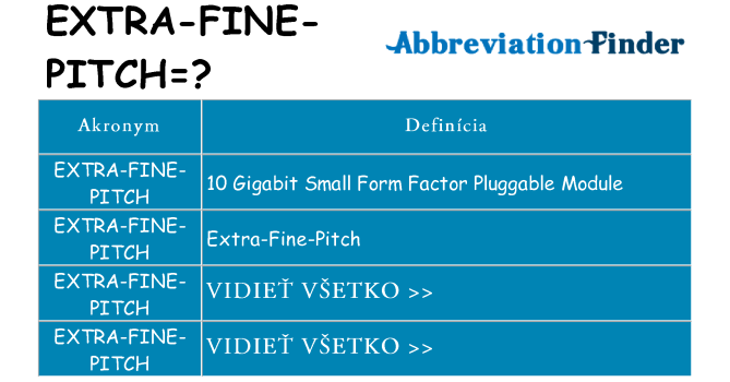 Čo stojí za extra-fine-pitch