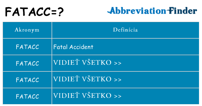 Čo stojí za fatacc