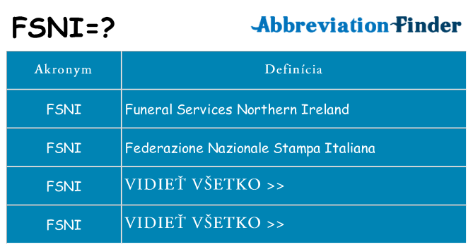 Čo stojí za fsni