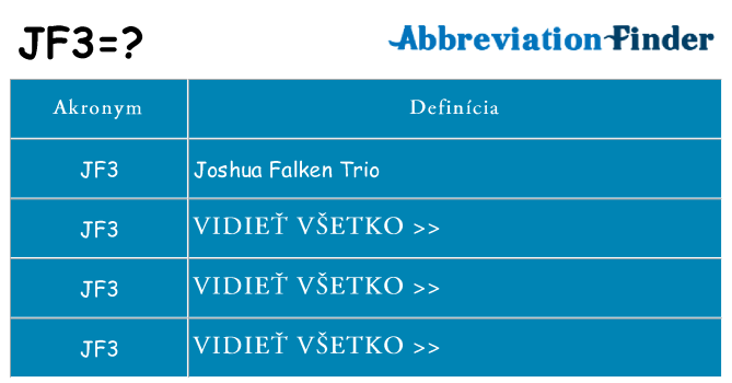 Čo stojí za jf3