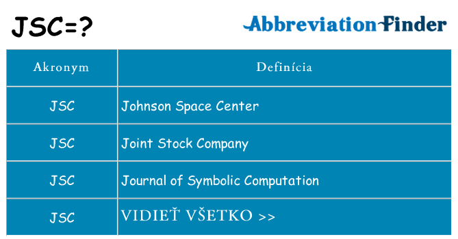 Čo stojí za jsc