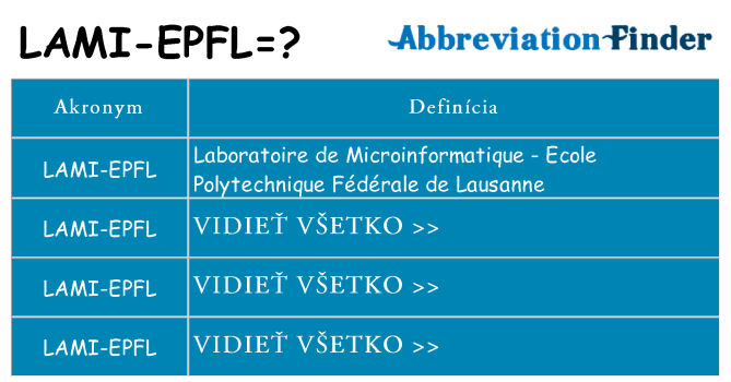 Čo stojí za lami-epfl