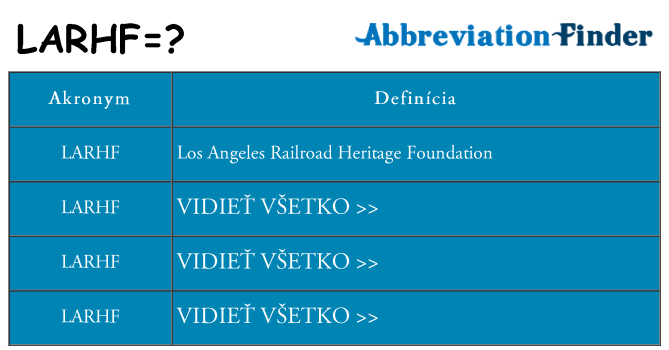 Čo stojí za larhf
