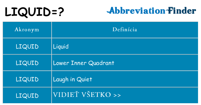 Čo stojí za liquid