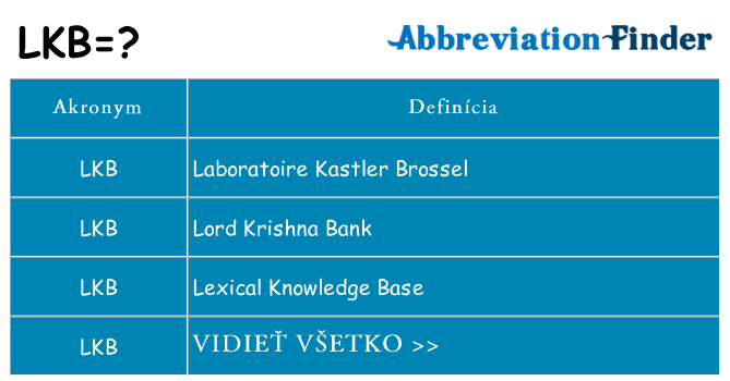 Čo stojí za lkb