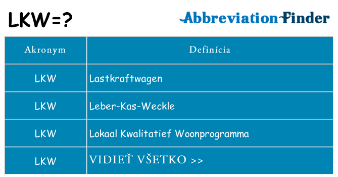 Čo stojí za lkw
