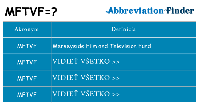 Čo stojí za mftvf