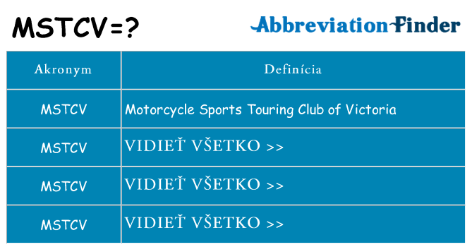 Čo stojí za mstcv