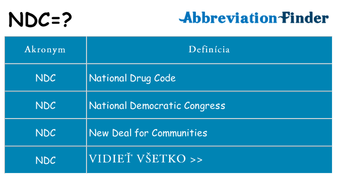 Čo stojí za ndc