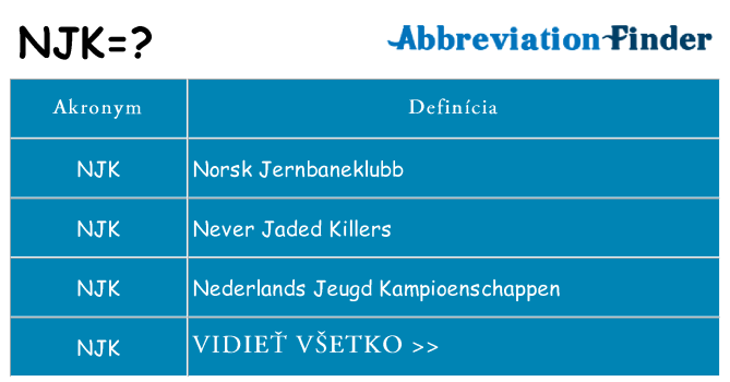 Čo stojí za njk